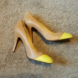 JCrew Leather Neon Cap Toe Pump sz 8